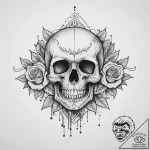 Tattoo sketch skull, ink illustration for tat… – tattoo sketch (№1755877367_0, 22.08.2025 15:42) — tattoovalue.net