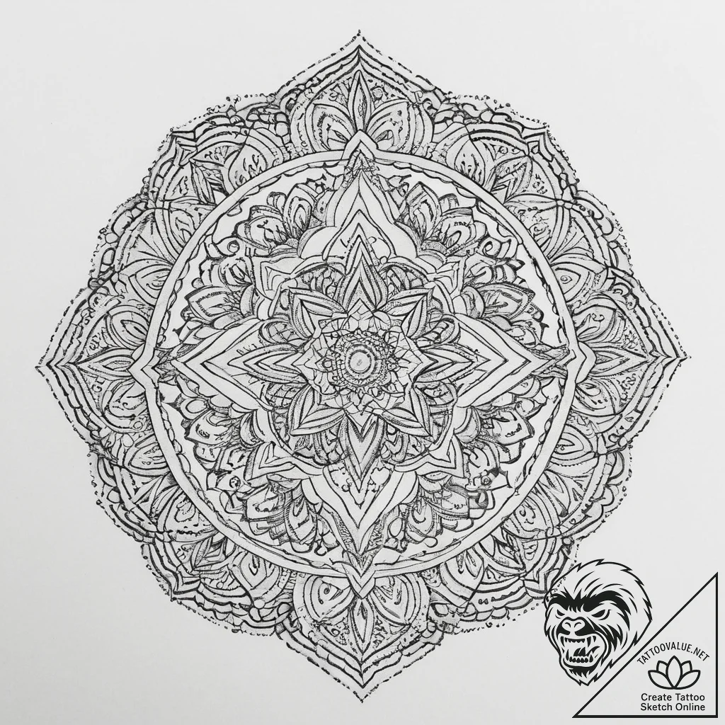 Tattoo sketch slavic embroidery pattern with... - tattoo sketch (№1755877573_0, 22.08.2025 15:46) — tattoovalue.net