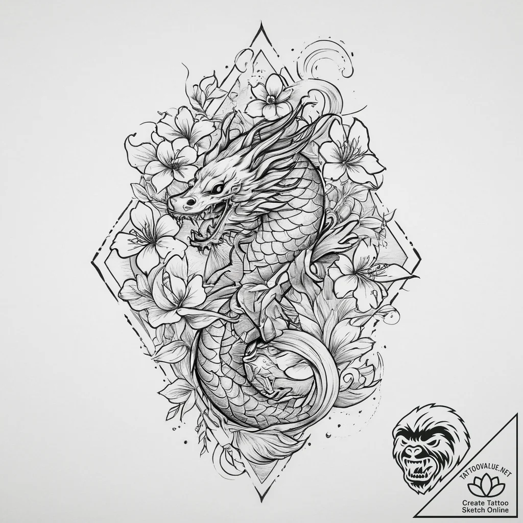 Tattoo sketch star jasmine, ink illustration... - tattoo sketch (№1755878582_0, 22.08.2025 16:03) — tattoovalue.net