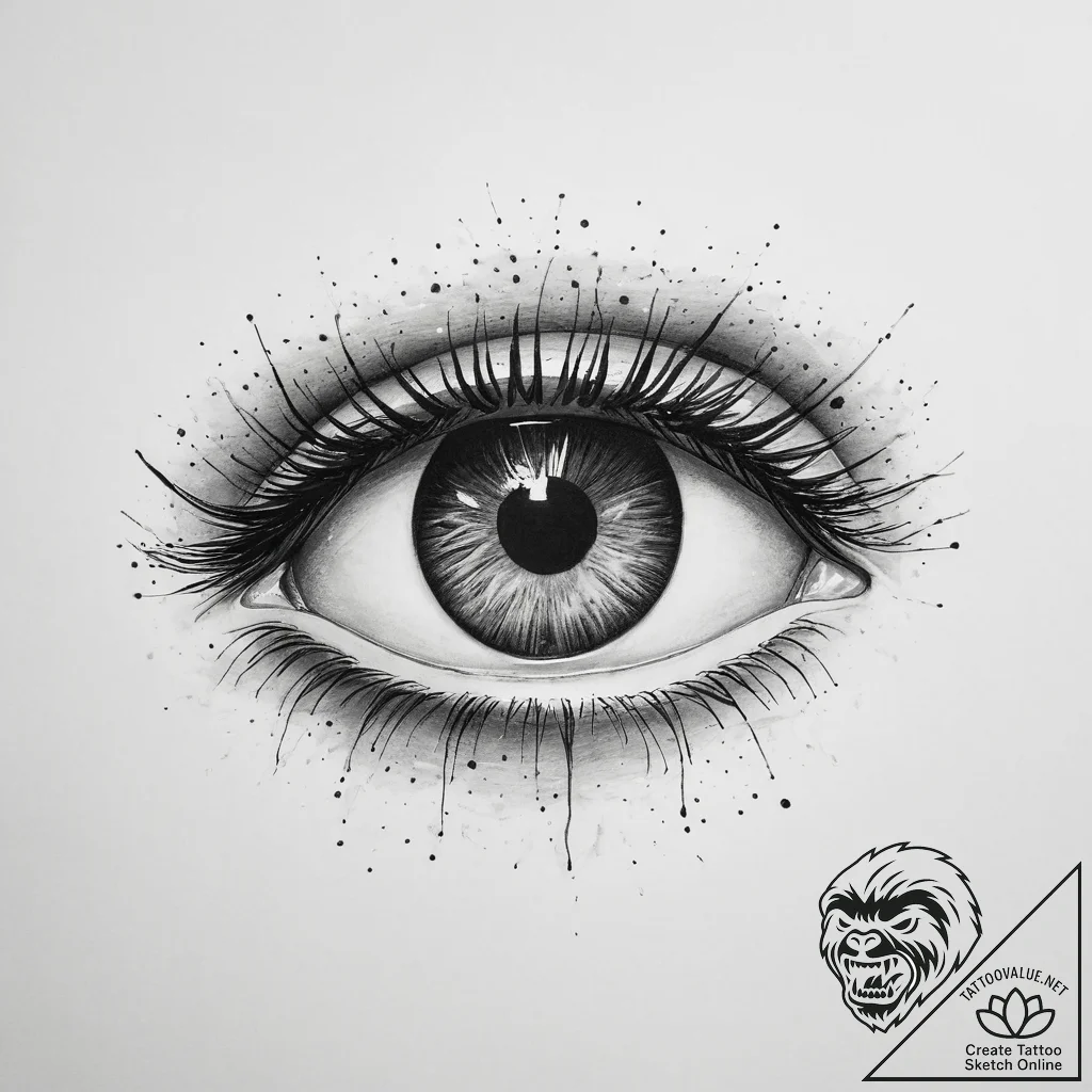 Tattoo sketch dotwork глаз - tattoo sketch (№1755880772_0, 22.08.2025 16:39) — tattoovalue.net