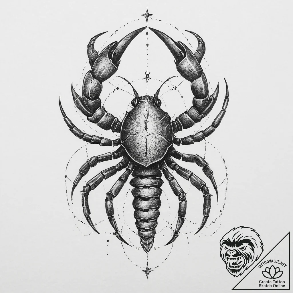 Tattoo sketch scorpio zodiac symbol, tattoo l... - tattoo sketch (№1755880972_0, 22.08.2025 16:42) — tattoovalue.net