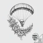 Tattoo sketch paragliding a person with a par… – tattoo sketch (№1755881575_0, 22.08.2025 16:52) — tattoovalue.net