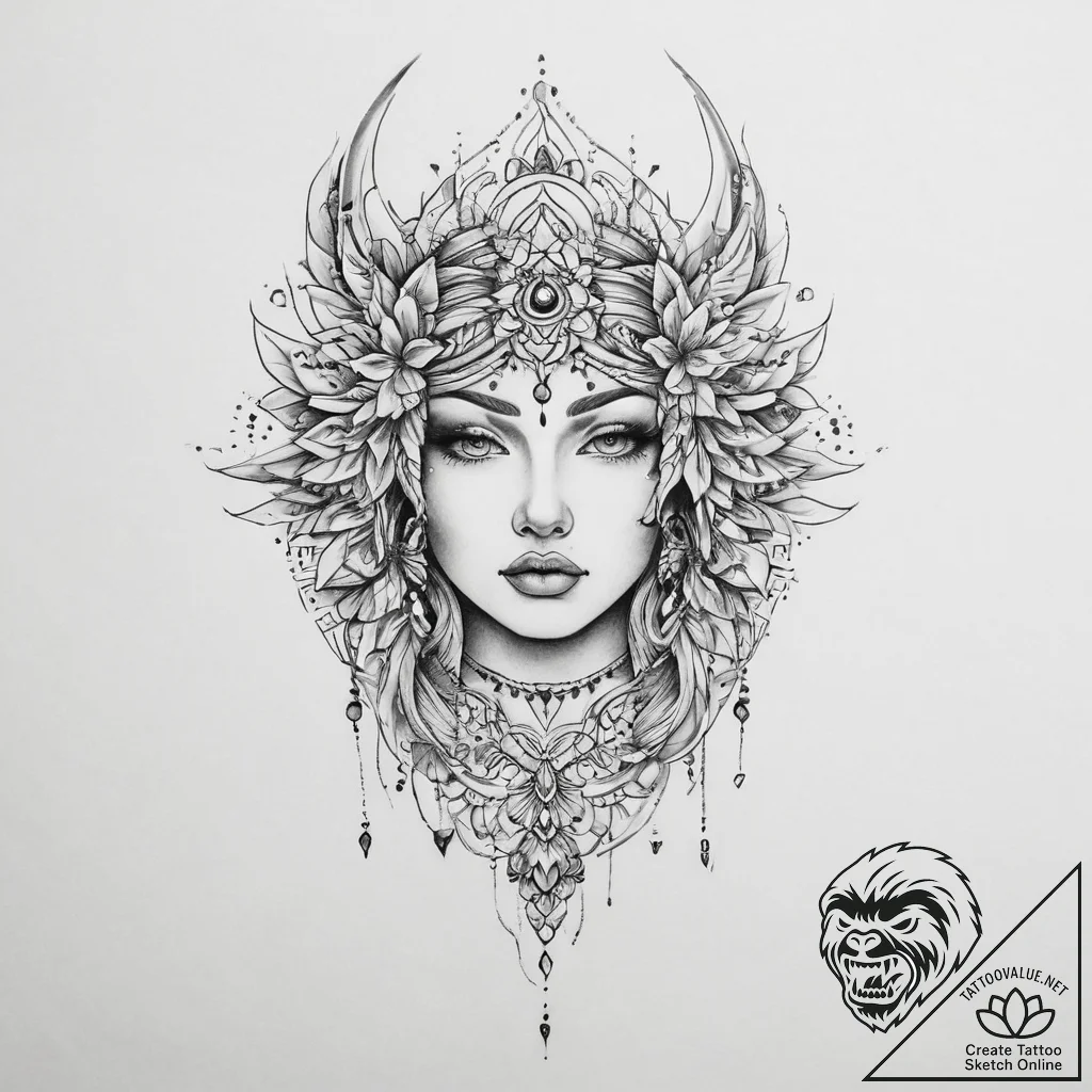 Tattoo sketch spirit - tattoo sketch (№1755882189_0, 22.08.2025 17:03) — tattoovalue.net