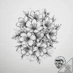 Tattoo sketch cherry blossom with a quote, ta… – tattoo sketch (№1755882785_0, 22.08.2025 17:13) — tattoovalue.net