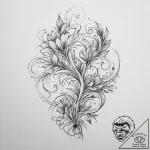 Tattoo sketch magical plant with a swirling a… – tattoo sketch (№1755882984_0, 22.08.2025 17:16) — tattoovalue.net
