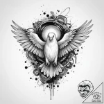 Tattoo sketch holy ghost, ink illustration fo… – tattoo sketch (№1755883383_0, 22.08.2025 17:23) — tattoovalue.net