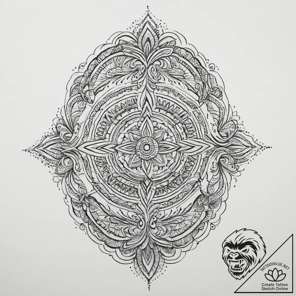 Tattoo sketch oasis, concept art for tattoo,... - tattoo sketch (№1755883582_0, 22.08.2025 17:26) — tattoovalue.net