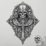 Tattoo sketch soldier with a lock, tattoo dra… – tattoo sketch (№1755885400_0, 22.08.2025 17:56) — tattoovalue.net