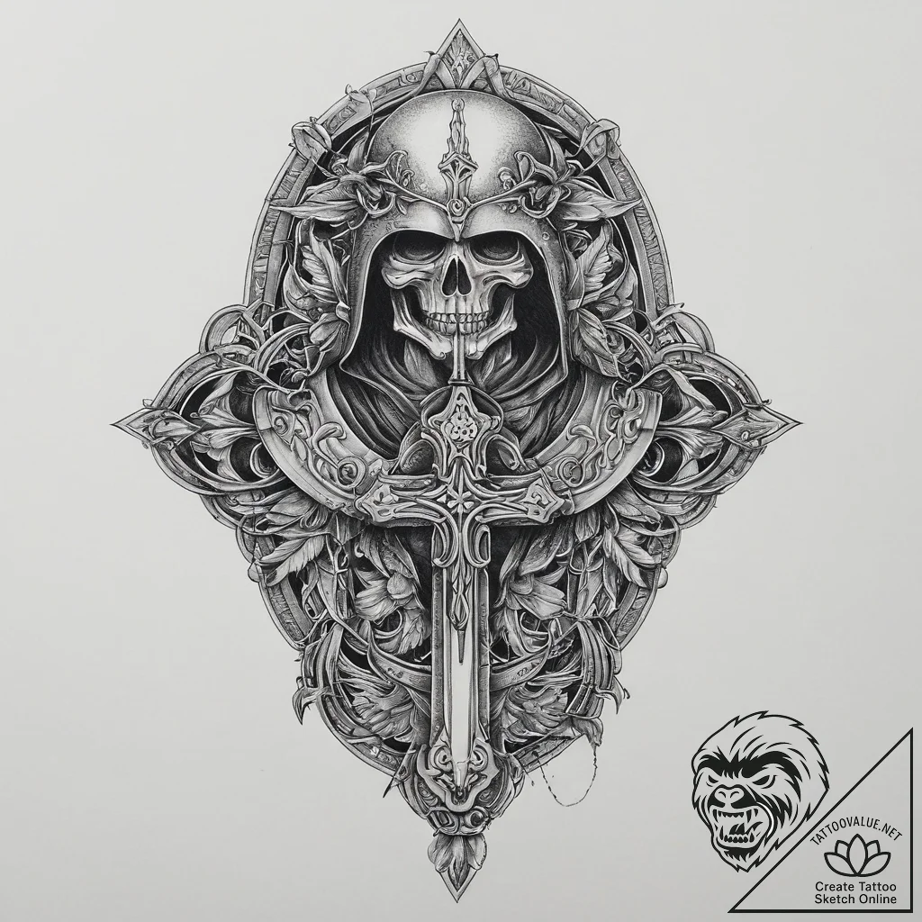 Tattoo sketch soldier with a lock, tattoo dra... - tattoo sketch (№1755885400_0, 22.08.2025 17:56) — tattoovalue.net