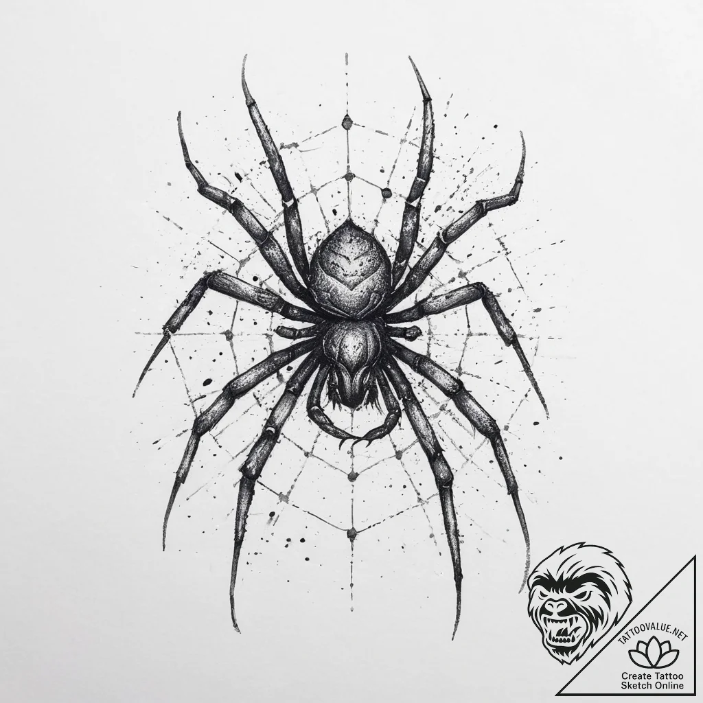 Tattoo sketch hands with a spider, tattoo lin... - tattoo sketch (№1755885795_0, 22.08.2025 18:03) — tattoovalue.net