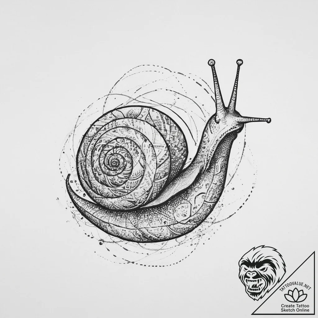 Tattoo sketch snail, tattoo flash sheet desig... - tattoo sketch (№1755889221_0, 22.08.2025 19:00) — tattoovalue.net