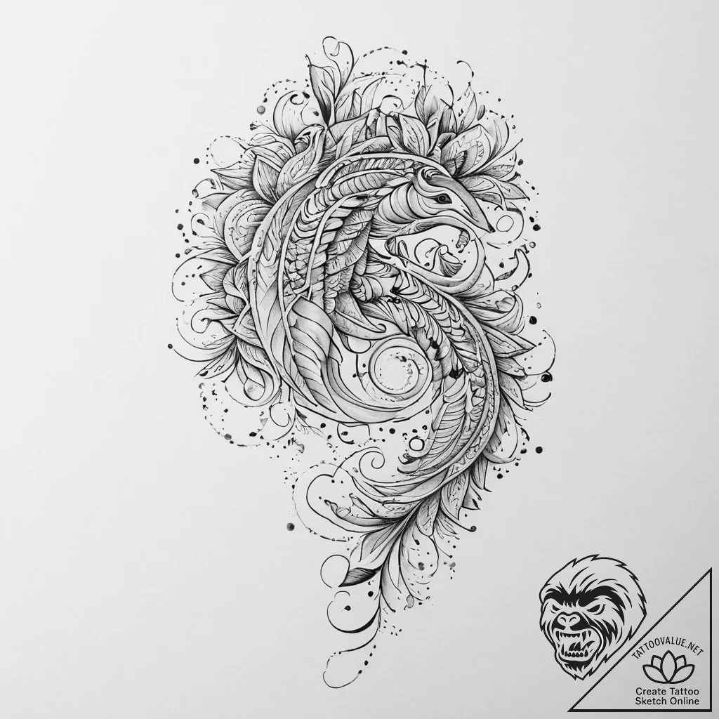 Tattoo sketch herring, tattoo line art, soft... - tattoo sketch (№1755889627_0, 22.08.2025 19:07) — tattoovalue.net