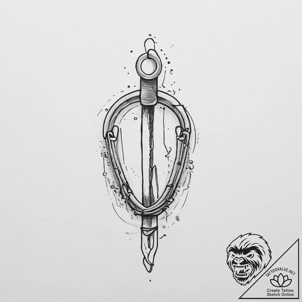 Tattoo sketch safety pin - tattoo sketch (№1755890025_0, 22.08.2025 19:13) — tattoovalue.net