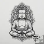 Tattoo sketch buddha in a minimalist style, t… – tattoo sketch (№1755891021_0, 22.08.2025 19:30) — tattoovalue.net