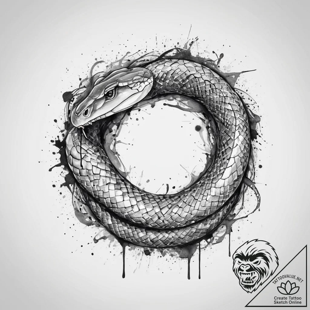 Tattoo sketch sensual lips with a snake, ink... - tattoo sketch (№1755893051_0, 22.08.2025 20:04) — tattoovalue.net