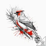 Tattoo sketch cedar waxwing, concept art for… – tattoo sketch (№1755893460_0, 22.08.2025 20:11) — tattoovalue.net