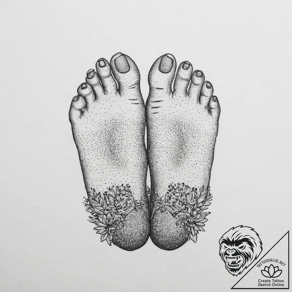 Tattoo sketch halfling feet, tattoo sketch de... - tattoo sketch (№1755894859_0, 22.08.2025 20:34) — tattoovalue.net