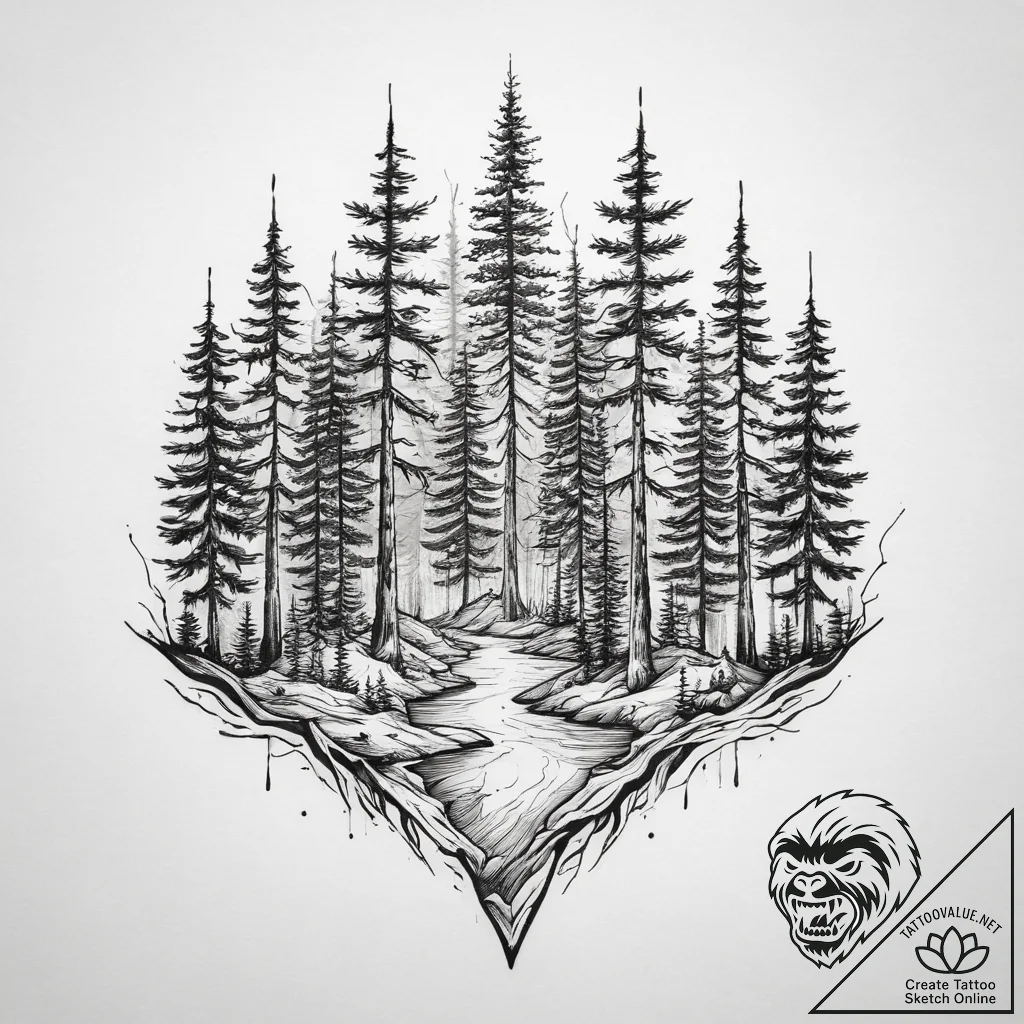 Tattoo sketch forest, tattoo sketch design, o... - tattoo sketch (№1755895058_0, 22.08.2025 20:37) — tattoovalue.net