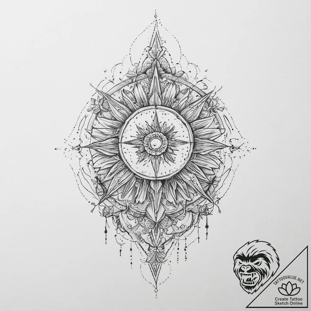 Tattoo sketch mystical scene, concept art for... - tattoo sketch (№1755895256_0, 22.08.2025 20:40) — tattoovalue.net
