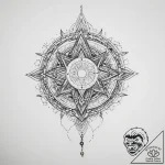 Tattoo sketch cosmic being – tattoo sketch (№1755895456_0, 22.08.2025 20:44) — tattoovalue.net