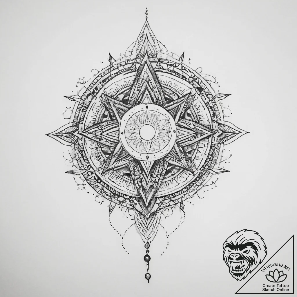 Tattoo sketch cosmic being - tattoo sketch (№1755895456_0, 22.08.2025 20:44) — tattoovalue.net