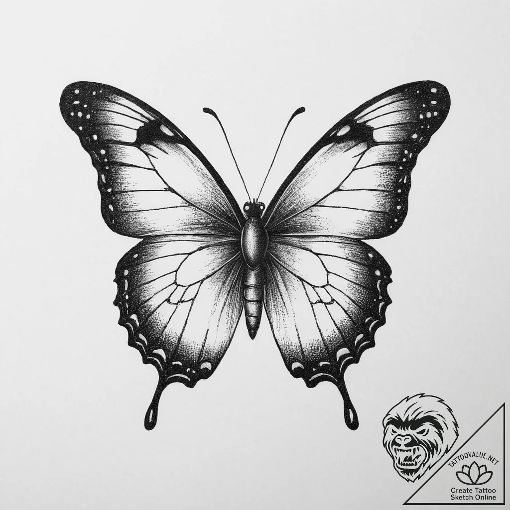 Tattoo sketch butterfly girl tattoo, tattoo d... - tattoo sketch (№1755896047_0, 22.08.2025 20:54) — tattoovalue.net