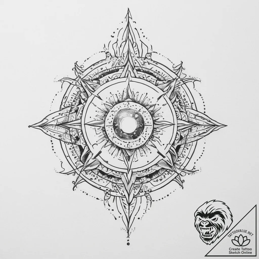 Tattoo sketch cosmic existence - tattoo sketch (№1755896444_0, 22.08.2025 21:00) — tattoovalue.net
