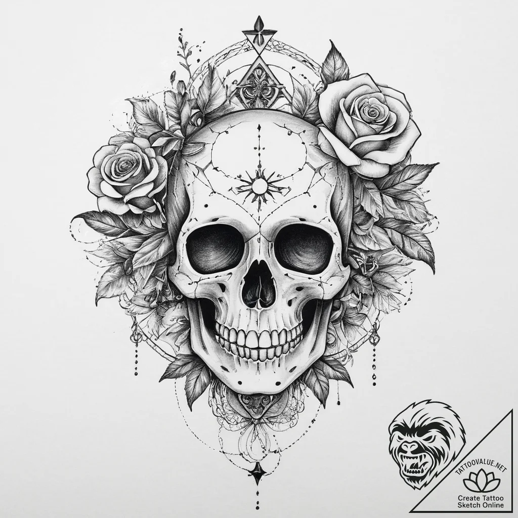 Tattoo sketch slavic embroidery pattern with... - tattoo sketch (№1755897038_0, 22.08.2025 21:10) — tattoovalue.net