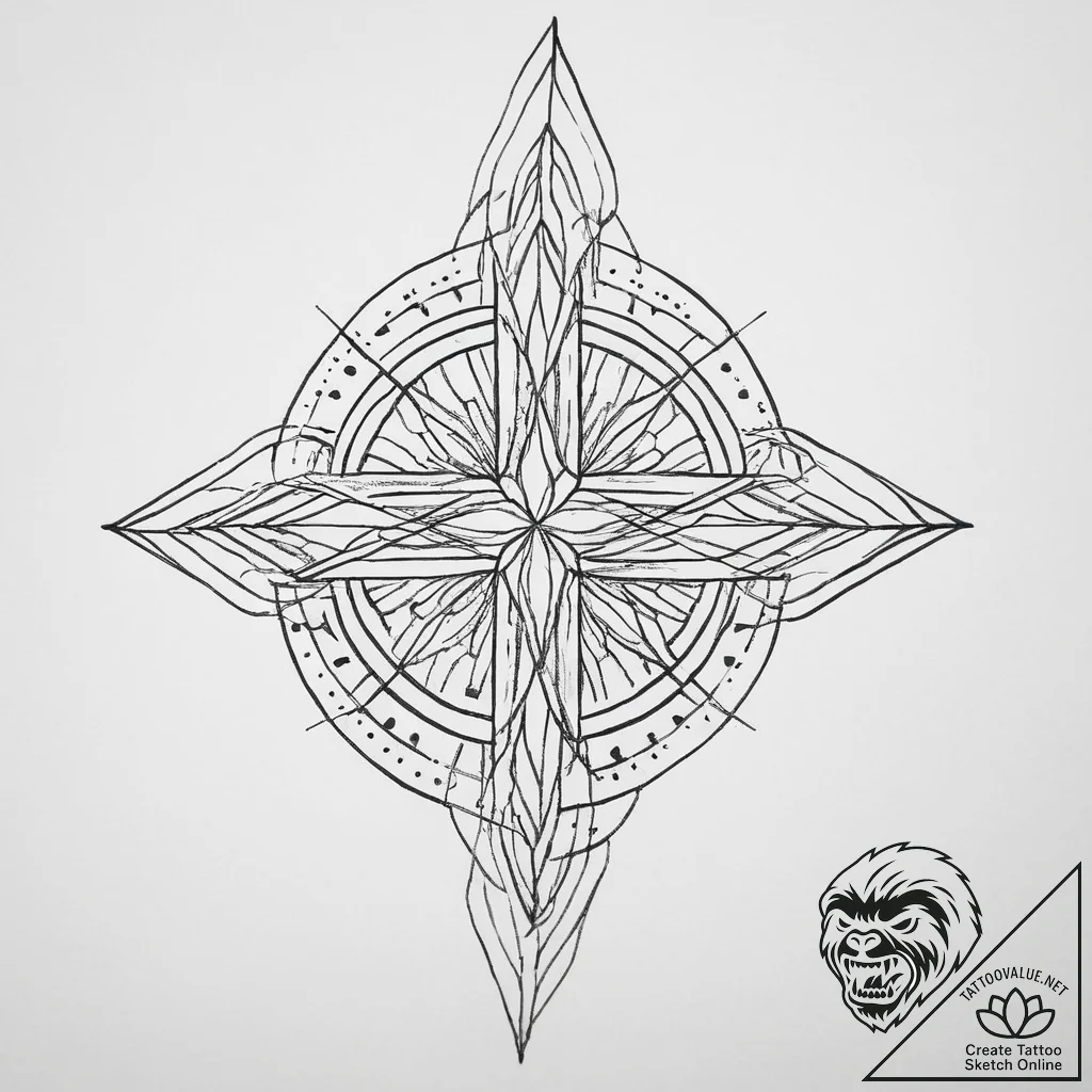 Tattoo sketch geometric location, tattoo sket... - tattoo sketch (№1755897630_0, 22.08.2025 21:20) — tattoovalue.net