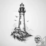 Tattoo sketch lighthouse – tattoo sketch (№1755898225_0, 22.08.2025 21:30) — tattoovalue.net