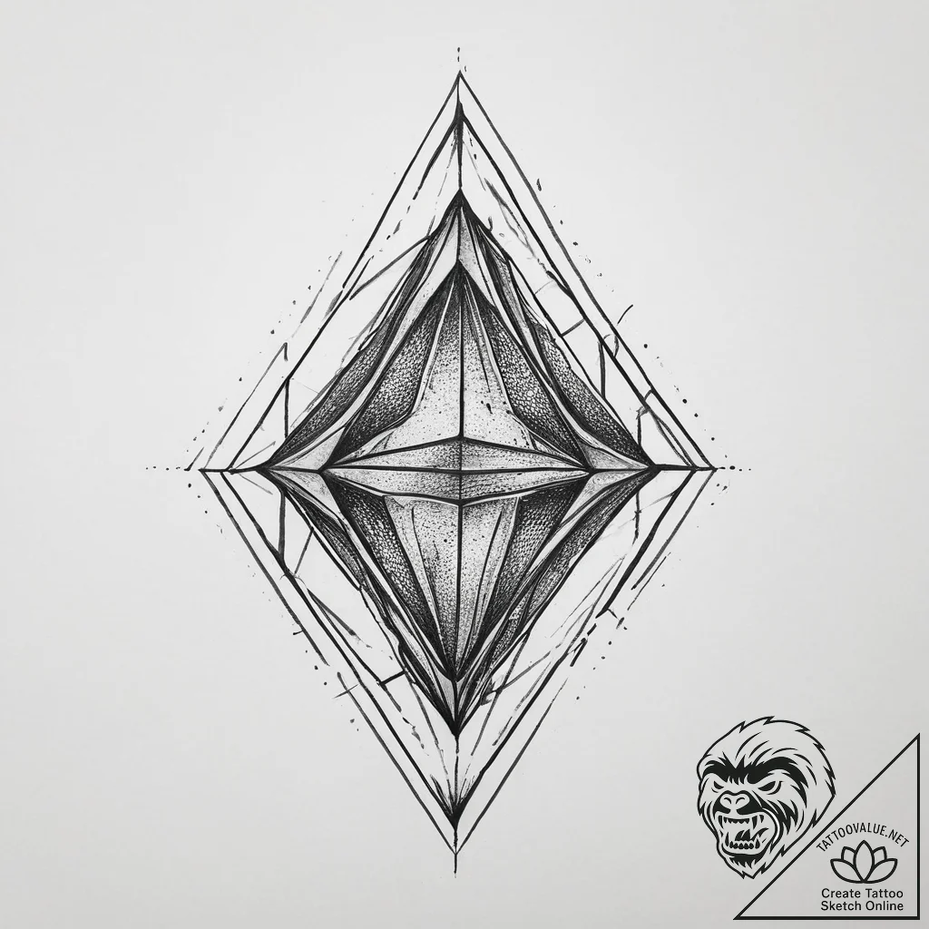 Tattoo sketch diamond tattoo, tattoo drawing... - tattoo sketch (№1755899013_0, 22.08.2025 21:43) — tattoovalue.net