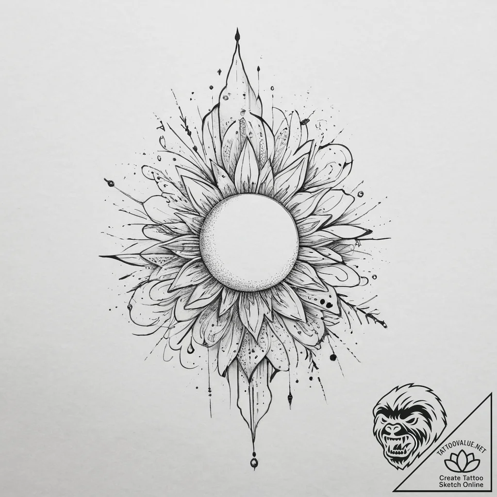 Tattoo sketch cosmic land, tattoo line art, o... - tattoo sketch (№1755899210_0, 22.08.2025 21:46) — tattoovalue.net