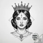 Tattoo sketch princess, artistic tattoo sketc… – tattoo sketch (№1755899415_0, 22.08.2025 21:50) — tattoovalue.net