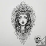 Tattoo sketch spiritual portrayal, tattoo ske… – tattoo sketch (№1755901585_0, 22.08.2025 22:26) — tattoovalue.net