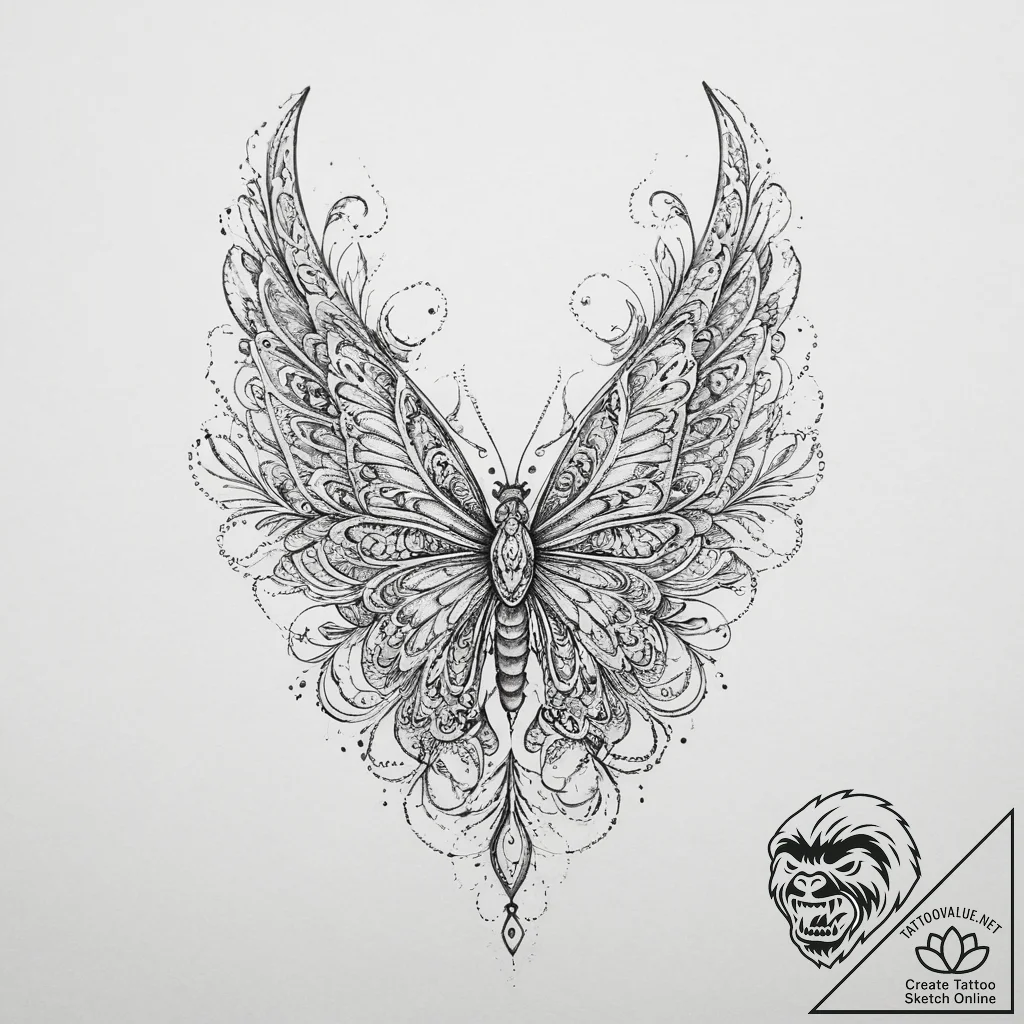 Tattoo sketch fairy tattoo, tattoo flash shee... - tattoo sketch (№1755902180_0, 22.08.2025 22:36) — tattoovalue.net
