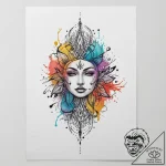 Tattoo sketch divine presence, tattoo flash s… – tattoo sketch (№1755903171_0, 22.08.2025 22:52) — tattoovalue.net