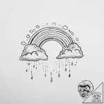 Tattoo sketch rainbow with clouds – tattoo sketch (№1755903369_0, 22.08.2025 22:56) — tattoovalue.net