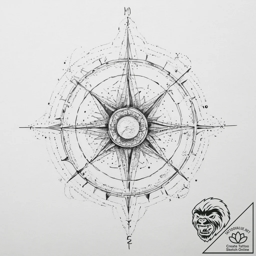 Tattoo sketch astronomer a person with a star... - tattoo sketch (№1755904155_0, 22.08.2025 23:09) — tattoovalue.net