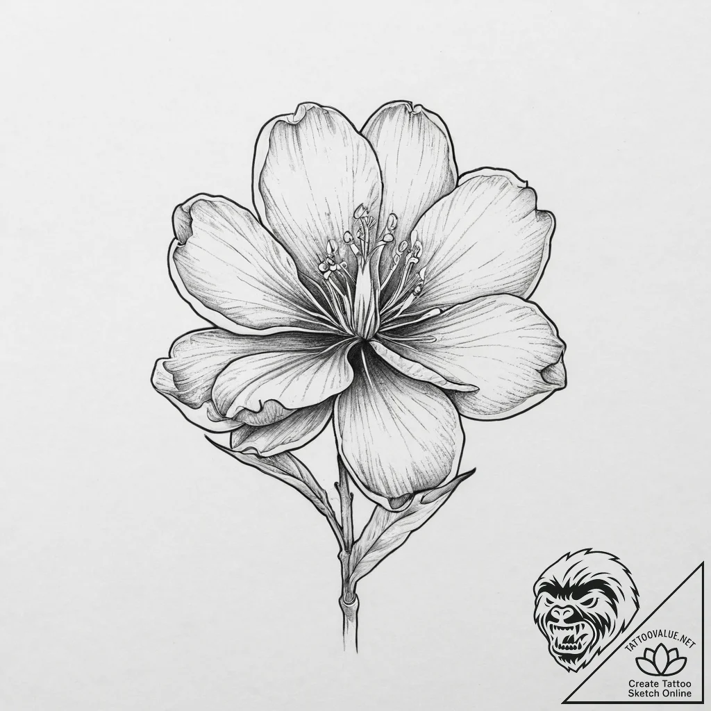 Tattoo sketch cyclamen flower, artistic tatto... - tattoo sketch (№1755904549_0, 22.08.2025 23:15) — tattoovalue.net