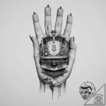 Tattoo sketch hands with a train, tattoo draw… – tattoo sketch (№1755905141_0, 22.08.2025 23:25) — tattoovalue.net
