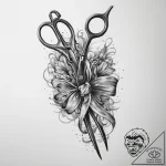 Tattoo sketch scissors with a ribbon, ink ill… – tattoo sketch (№1755905338_0, 22.08.2025 23:28) — tattoovalue.net