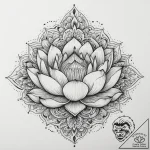 Lotus – old school, muted color – tattoo sketch (№1755907449_0, 23.08.2025 00:04) — tattoovalue.net
