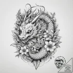 Wildflowers – old school, japanese – tattoo sketch (№1755907731_0, 23.08.2025 00:08) — tattoovalue.net