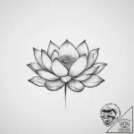 Lotus – minimalist composition – tattoo sketch (№1755908084_0, 23.08.2025 00:14) — tattoovalue.net