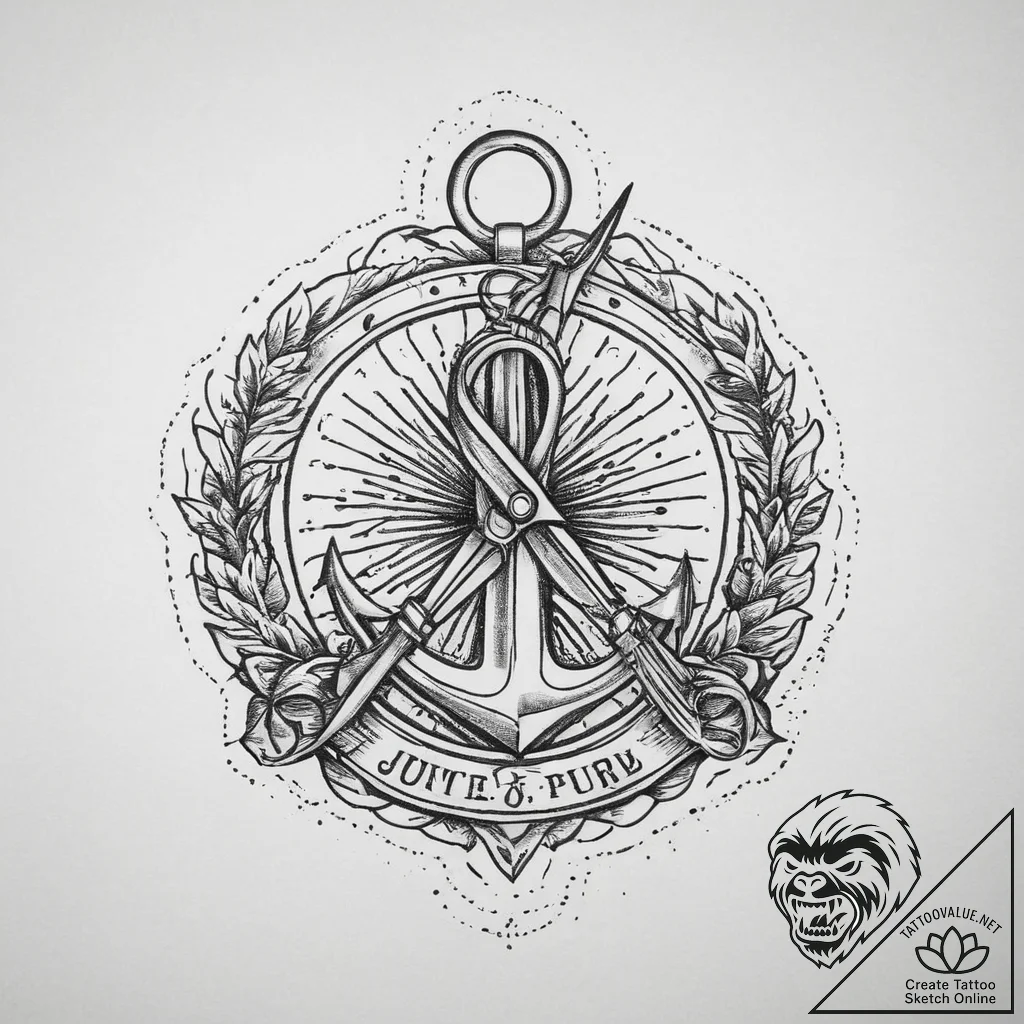 Tattoo sketch hands with a scissors, tattoo d... - tattoo sketch (№1755909510_0, 23.08.2025 00:38) — tattoovalue.net