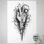 Tattoo sketch hands with a scissors, tattoo f… – tattoo sketch (№1755910104_0, 23.08.2025 00:48) — tattoovalue.net