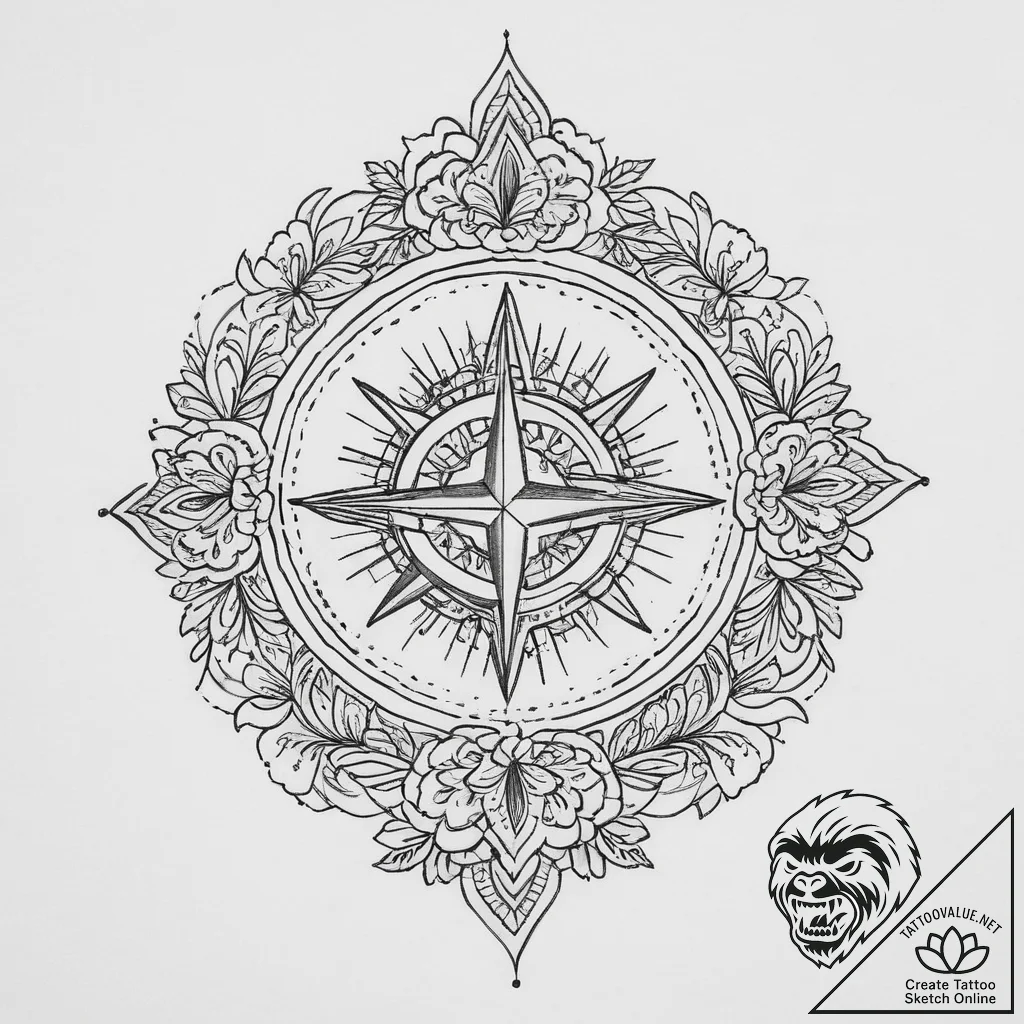 Tattoo sketch slavic embroidery pattern with... - tattoo sketch (№1755910902_0, 23.08.2025 01:01) — tattoovalue.net