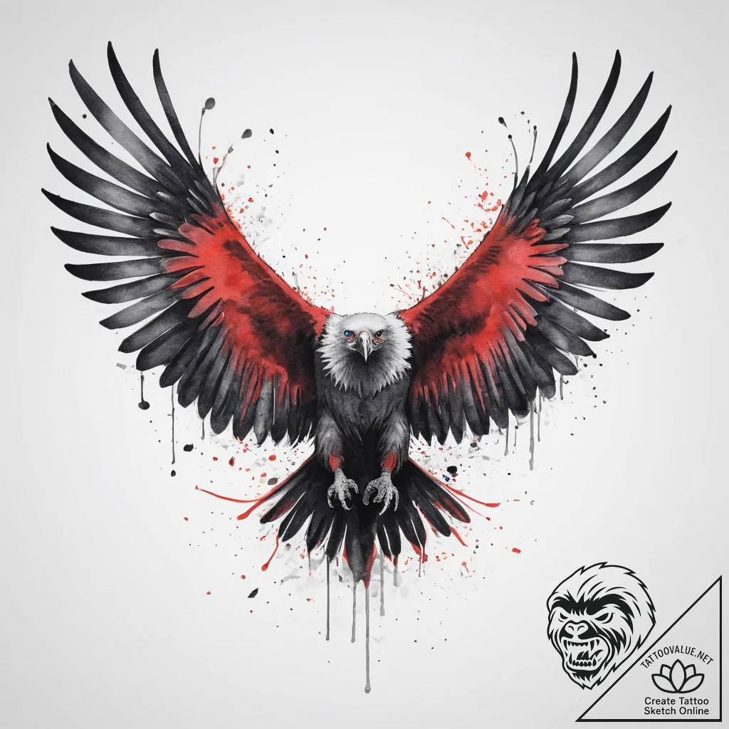 Tattoo sketch puns a vulture that says "i'm a... - tattoo sketch (№1755911699_0, 23.08.2025 01:14) — tattoovalue.net