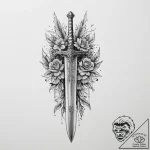 Tattoo sketch sword, tattoo flash sheet desig… – tattoo sketch (№1755912492_0, 23.08.2025 01:28) — tattoovalue.net