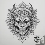 Tattoo sketch blessed character, tattoo flash… – tattoo sketch (№1755912889_0, 23.08.2025 01:34) — tattoovalue.net